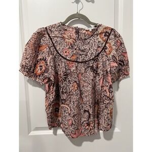 Madewell - Yoked Puff-Sleeve Top‎ in Bali Blooms - Size Small NWT